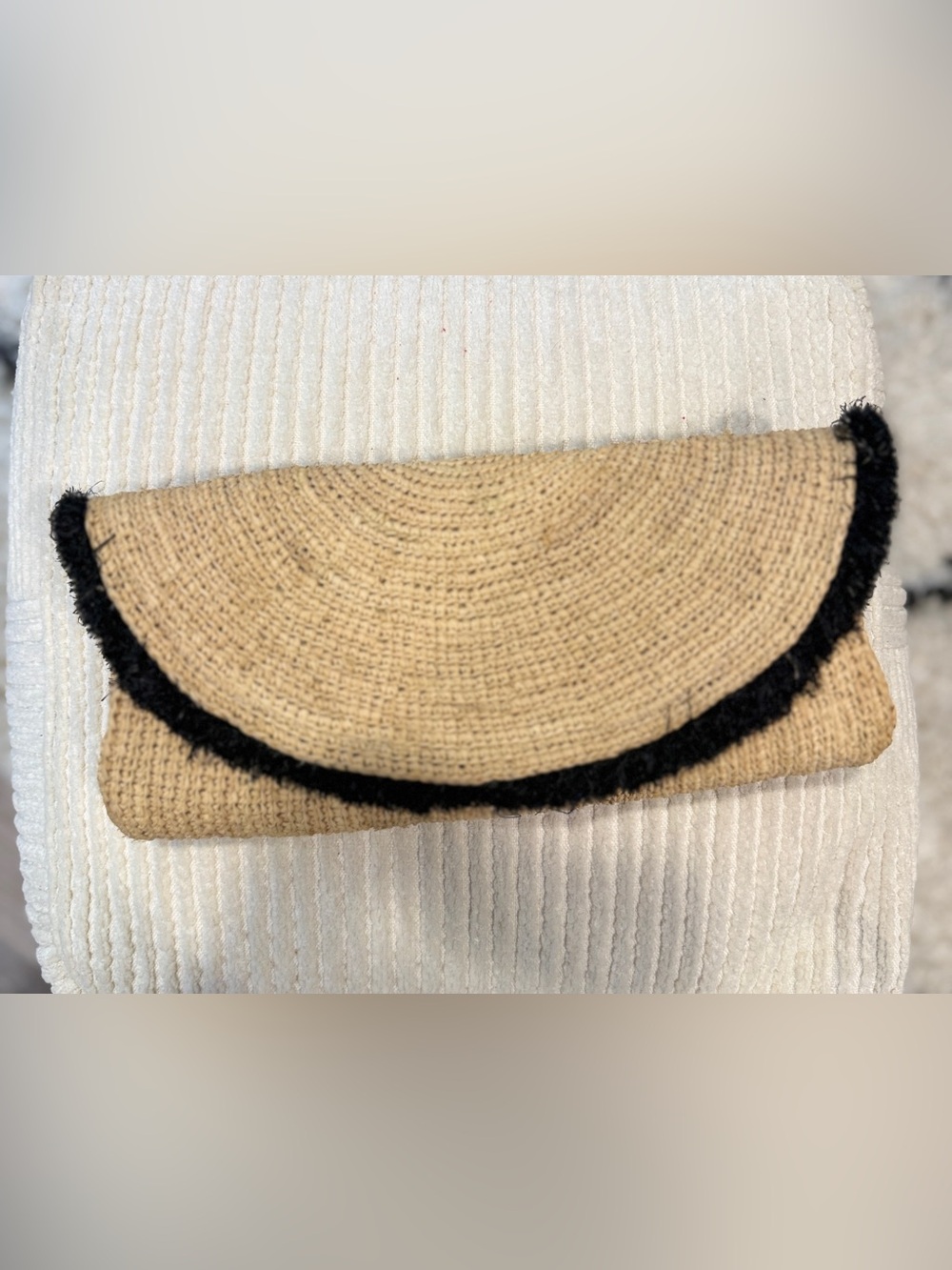 NWT Tommy Bahama Islander Raffia Clutch Black Natural Woven Boho Resort New - Picture 2 of 11